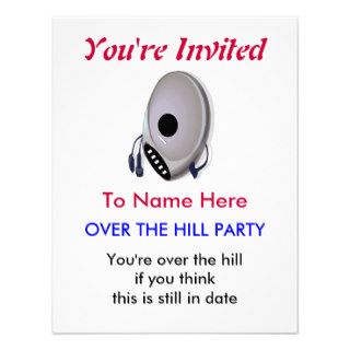 CD Player Over The Hill Birthday Party Invitation