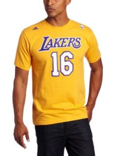 NBA Los Angeles Lakers Pau Gasol Name & Number T Shirt : Sports Fan T Shirts : Clothing