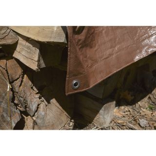 Roughneck 3.4-Oz. Heavy-Duty Woodpile Tarp — Brown/Green, 4ft. x 18ft.  Wood Pile Tarps