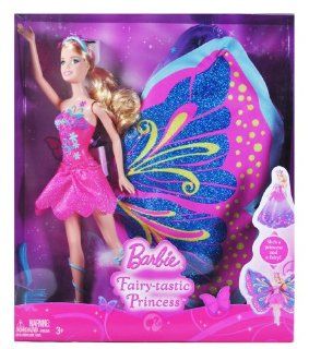 Barbie Year 2009 Fairy Series 12 Inch Tall Doll  Fairy tastic Princess with Hairbrush and Fairy Wings That Changed to Princess Gown (T4552) Toys & Games