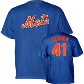 Tom Seaver #41 New York Mets Name and Number Adult T Shirt  Clothing
