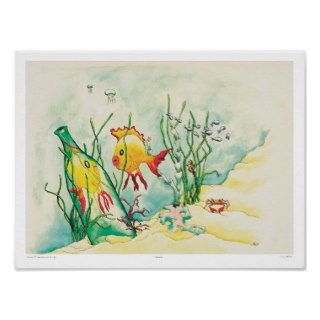 Finderella Tropical Fish Whimsical Art Poster