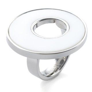 Monomania Damen Ring Edelstahl Achat wei Gr. 48 (15.3) 25830 48: Schmuck