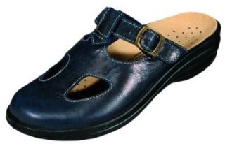 FlyFlot Damen Sandalen Pantol.bequem Nappaleder, herausnehmbares Lederfubett, PU Sohle in blau, Gre 38.0, Artikelnummer EH440153: Schuhe & Handtaschen