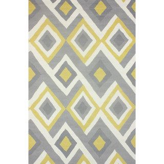 nuLOOM Handmade Geometric Triangle Grey Rug (5' x 8') Nuloom 5x8   6x9 Rugs