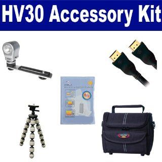 Canon HV30 Camcorder Accessory Kit includes: ST80 Case, HDMI6F AV & HDMI Cable, ZELCKSG Care & Cleaning, ZE VLK18 On Camera Lighting, GP 22 Tripod : Digital Camera Accessory Kits : Camera & Photo