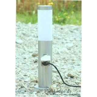 Nordlux Edelstahl Leuchte Stand 45 cm Hhe mit Steckdose: Beleuchtung