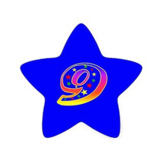 Star Number 9th Birthday Party Sticker