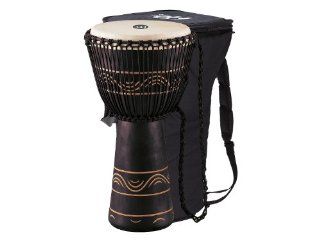Meinl Percussion ADJ4 XL+BAG African Style Rope Tuned 13 Inch Wood Djembe with Bag, Black: Musical Instruments
