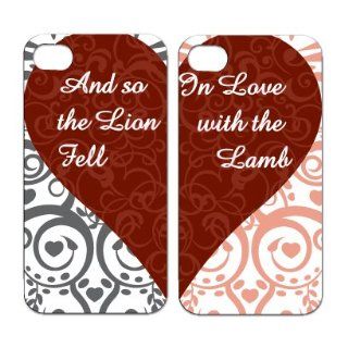 Valentines Day Themed "Half Heart" His and Hers   White Protective iPhone 4/iPhone 4S Hard Case   set of 2 Cases: Cell Phones & Accessories