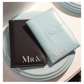 Mindy Weiss for Two's Company   Set of 2 Mr. & Mrs. His and Hers Passport Cases with Travel Journal in Gift Box: Clothing
