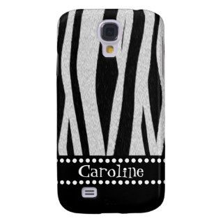Zebra Stripe Print "Add Your Name" Samsung Galaxy S4 Cover