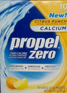 Propel Zero Citrus Punch Water Beverage Powder Mix, 10 Packets per Box : Propel Flavor Packets : Grocery & Gourmet Food