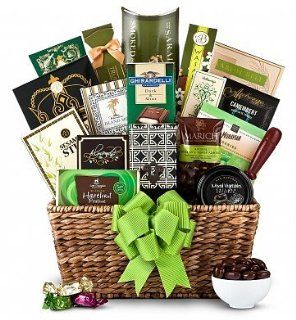 Green Elegance Gift Basket   Unisex   Holiday Christmas Gift Baskets Ideas for Men, Women, Him or Her. Unique Xmas Gift Basket on Sale Assortment   Delivery By Mail.: Everything Else