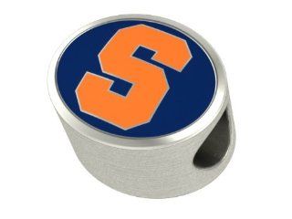 Syracuse University Orange Bead Fits Most European Style Bracelets Including Chamilia, Troll and More. This High Quality Bead Is in Stock for Immediate Shipping.: Bead Charms: Jewelry