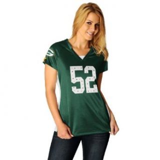 NFL Womens Green Bay Packers Clay Matthews Draft Him II Short Sleeve Raglan V Neck Tee (Dk Green/White/Yellow Gold, XX Large) : Sports Fan T Shirts : Clothing