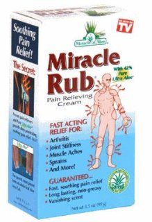 Miracle Rub Pain Relieving Cream 3.5 Oz Say Goodbye to Tired, Aching Muscles and Joints Due to Arthritis, Rheumatism and Bursitis. Penetrates Deep and Provides Soothing Pain Relief Quick! Fast Acting Ingredients Provide Relief of Minor Muscular Aches and P