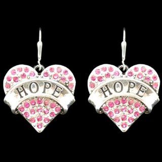 From the Heart Deep Pink Crystal Rhinestone Heart Earrings with HOPE Engraved across the CenterRhinestones Sparkling!!  Wonderful Gift for any Woman who is Sick, Depressed,or Enduring the Stress & Sad Emotions around Divorce, Death, or Loss.It's a 