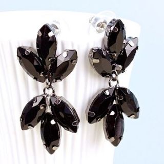 black marquise drop earrings by lisa angel