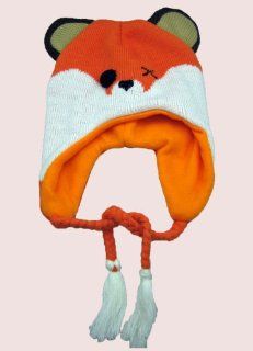 Winking Orange Fox Knit Hat Animal Trapper Trooper Ski Cap Hat Ear Warmer Flaps : Other Products : Everything Else