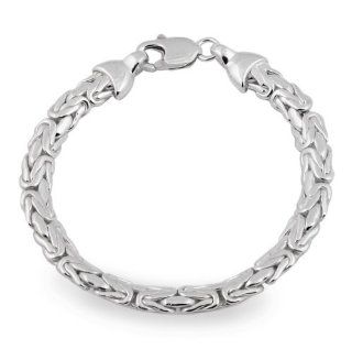 7mm Byzantine Chain Bracelet in Sterling Silver: Jewelry