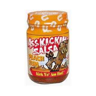 Ass Kickin' Peach Rum Salsa   This rich chunky salsa is loaded with fresh diced peaches, blended with the hearty taste of rum, and our famous habanero pepper for a unique flavor.  Hot Salsa Gift Basket  Grocery & Gourmet Food