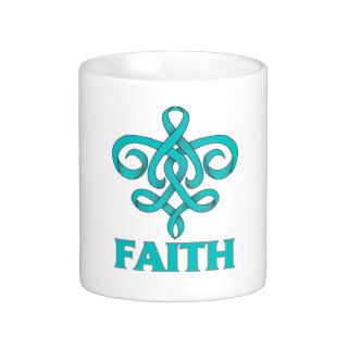 Myasthenia Gravis Faith Fleur de Lis Ribbon Coffee Mugs
