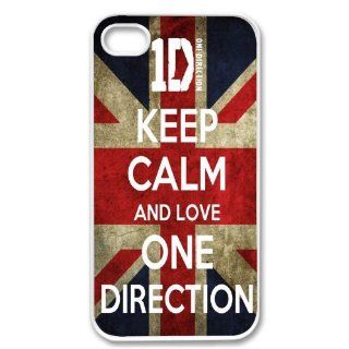 Apple iPhone 4 4G 4S VERSION 2 KEEP CALM AND LOVE 1D ONE DIRECTION WHITE Sides Slim HARD Case Skin Cover Protector Accessory Vintage Retro Unique AT&T Sprint Verizon Virgin Mobile Comes in Case Cartel Box Packaging Cell Phones & Accessories