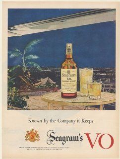 1954 Seagram's VO Canadian Whisky Known by the Company it Keeps Man on Patio Print Ad (Memorabilia) (55027)  