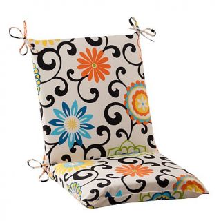 Pillow Perfect Squared Corner Outdoor Chair Cushion   Pom Pom Play Lagoon