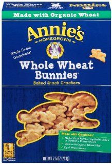 Annie's Homegrown Whole Wheat Bunnies Baked Snack Crackers, 7.5 Ounce Boxes (Pack of 12) : Packaged Wheat Snack Crackers : Grocery & Gourmet Food