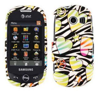 ACCESSORY MATTE COVER HARD CASE FOR SAMSUNG FLIGHT II A927 BLACK ZEBRA HEARTS PEACE Cell Phones & Accessories