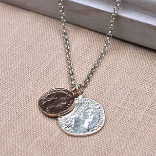 double coin necklace by boutique by jamie
