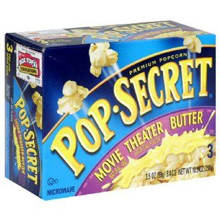 Pop Secret Popcorn, Movie Theater Butter, 3 Count Packages (Pack of 12) : Microwave Popcorn : Grocery & Gourmet Food