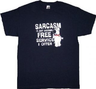 Family Guy Brian Sarcasm Navy T shirt Tee: Clothing