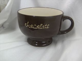 cup   large decorated pottery cup   chocolate by chocolala