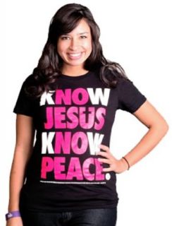 NOTW Know Jesus Know Peace Christian Juniors T Shirt: Clothing