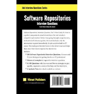 Software Repositories Interview Questions You'll Most Likely Be Asked: Vibrant Publishers: 9781468171068: Books