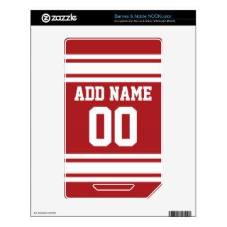 Sports Jersey with Your Name and Number Decal For The NOOK Color