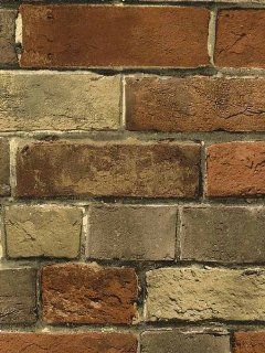 Wallpaper Faux Rust Tuscan Brick Wall, Looks Real Up!   Wood Wallpaper  