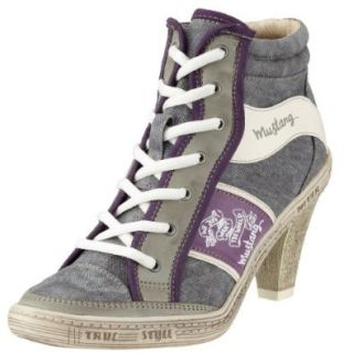 Mustang Damen Stiefelette 1027 501, Damen Stiefel, grau, (grau/lila 210), EU 42: Schuhe & Handtaschen