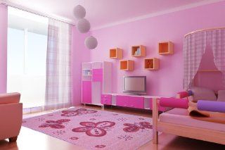 Kinder Teppich Schmetterling Rosa Verschiedene Gren (80x150cm): Küche & Haushalt