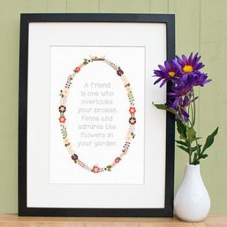 friendship quote print by joanne hawker