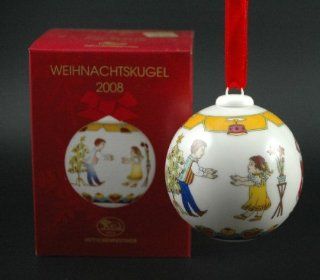 Hutschenreuther Weihnachtskugel 2008 mit Originalverpackung, Porzellankugel, Weihnachten: Küche & Haushalt