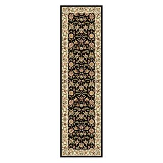 Lyndhurst Collection Traditional Black/ivory Runner Rug (23 X 8)