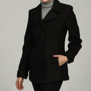 Trendz Trendz Womens Wool blend Notched Collar Coat Grey Size XS (2 : 3)