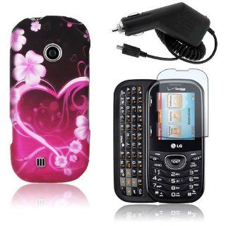 LG Cosmos 2 VN251   Exotic Love Design Hard Plastic Skin Case Cover + Car Charger + Clear Screen Protector [AccessoryOne Brand]: Cell Phones & Accessories