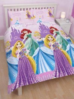 My GN. Official Disney Princess Sparkle Double Duvet Set Cover & Pillowcase Set: Baby