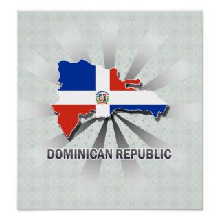 Dominican Republic Flag Map 2.0 Posters