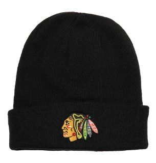 Chicago Blackhawks (B47) Black Beanie Hat   NHL Cuffed Winter Knit Toque Cap : Sports Fan Novelty Headwear : Sports & Outdoors